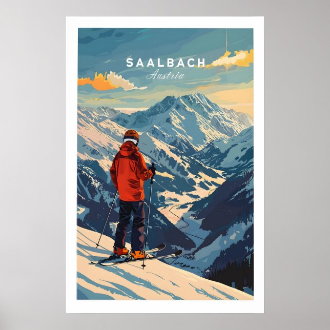 Póster de esquí de Saalbach - Austria 1 (Frente)