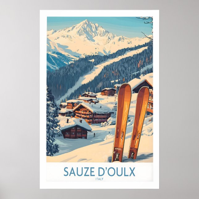 Póster de esquí de Sauze dOulx 1 (Frente)
