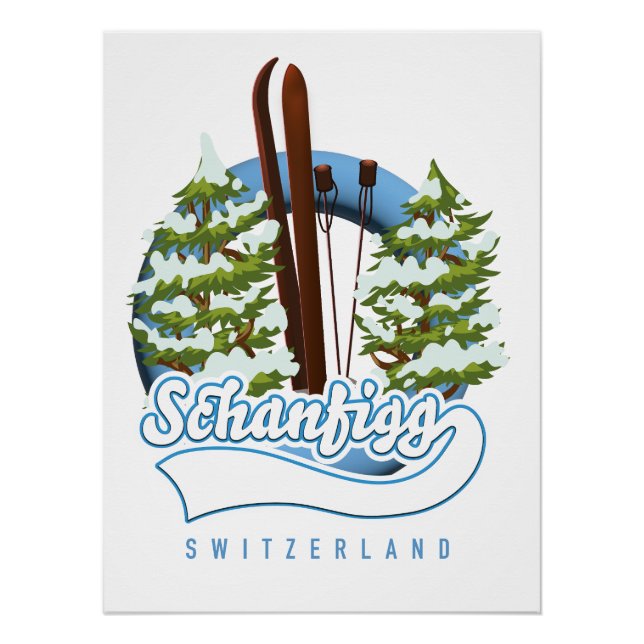Poster de esquí de Schanfigg Suiza (Anverso)