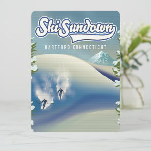 Póster de esquí de Ski Sundown Hartford Connecticu