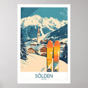 Póster de esquí de Sölden Austria 1