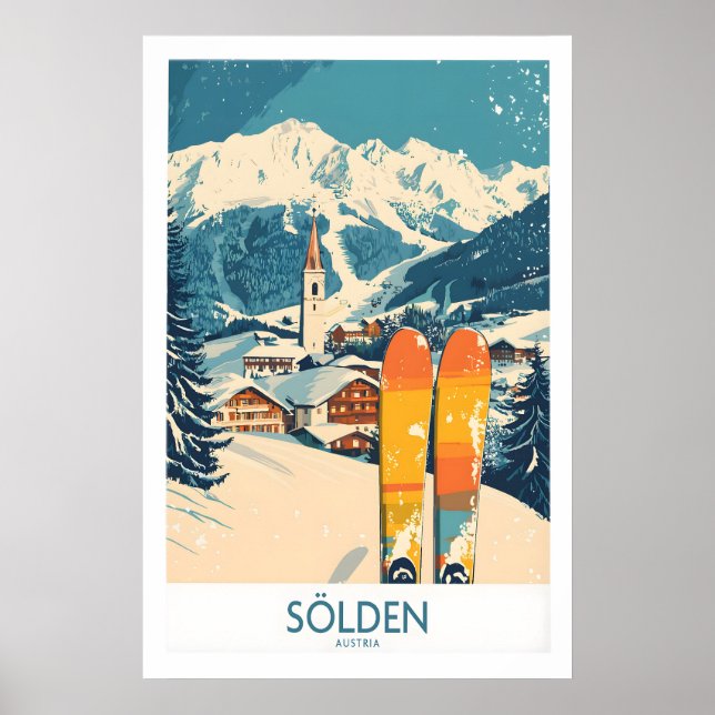 Póster de esquí de Sölden Austria 1 (Frente)