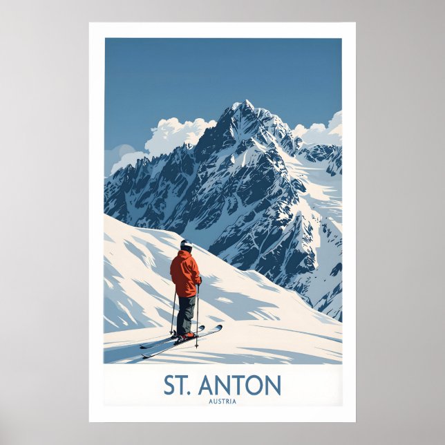 Póster de esquí de St Anton 1 (Frente)