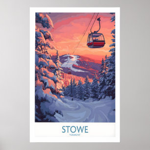 Póster de esquí de Stowe Vermont 1