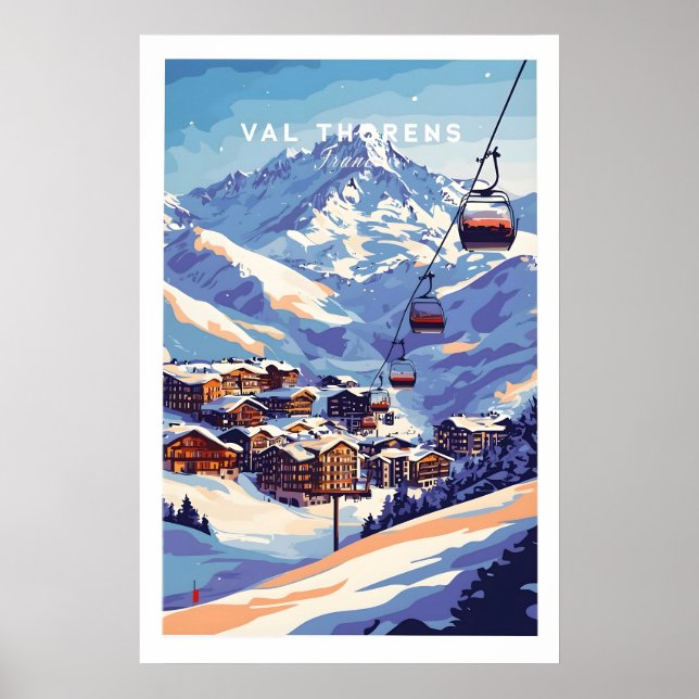 Póster de esquí de Val Thorens Francia 1 (Frente)