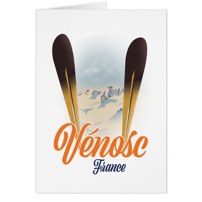 Póster de esquí de Vénosc, Francia (Frente)