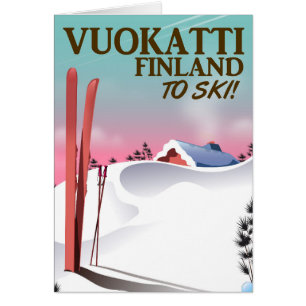 Poster de esquí de Vuokatti Finlandia