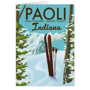 Póster de esquí del condado de Orange Paoli Indian
