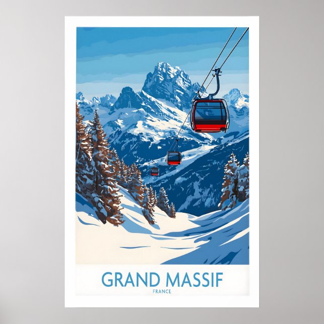 Póster de esquí del Grand Massif 1 (Frente)