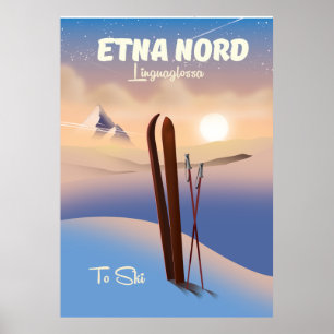 Póster de esquí Etna Nord Linguaglossa