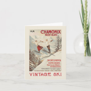 Poster de esquí francés Chamonix Mont Blanc Vintag