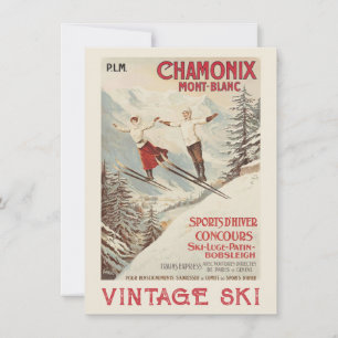 Poster de esquí francés Chamonix Mont Blanc Vintag