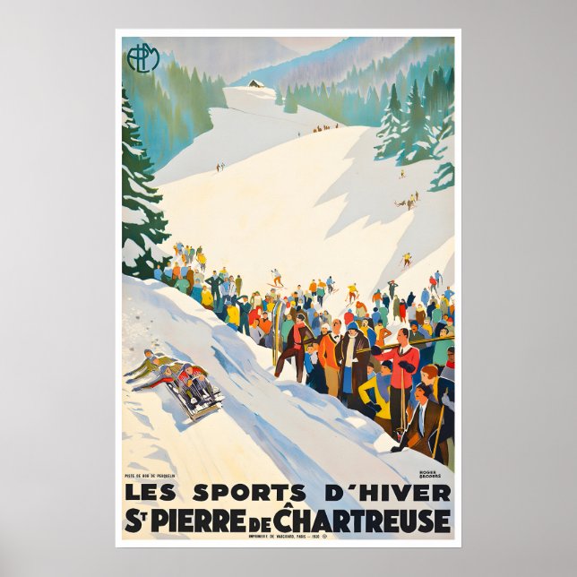 Póster de esquí francés Saint Pierre de Chartreuse (Frente)