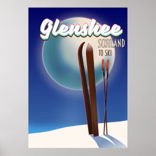 Póster de esquí Glenshee Escocia