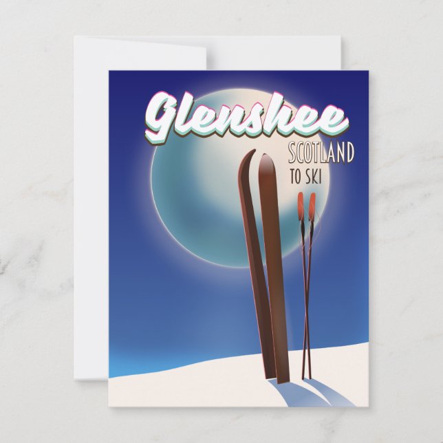 Póster de esquí Glenshee Escocia (Anverso)