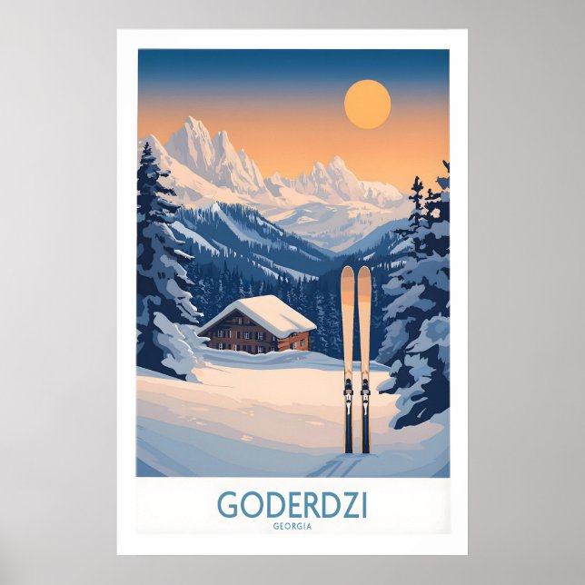 Póster de esquí Goderdzi Georgia 1 (Frente)