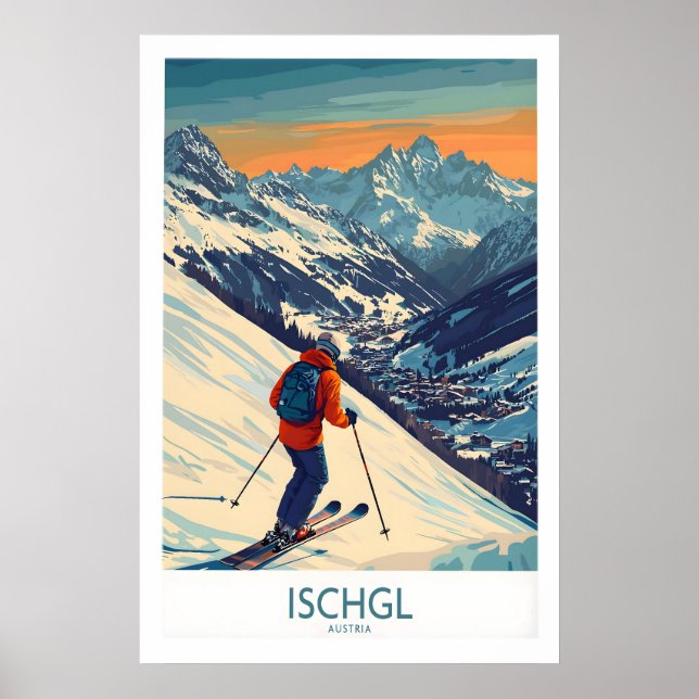 Póster de esquí Ischgl Austria 1 (Frente)