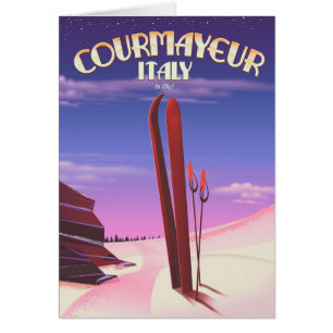 Poster de esquí italiano Courmayeur