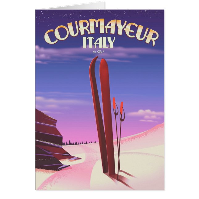 Poster de esquí italiano Courmayeur (Frente)