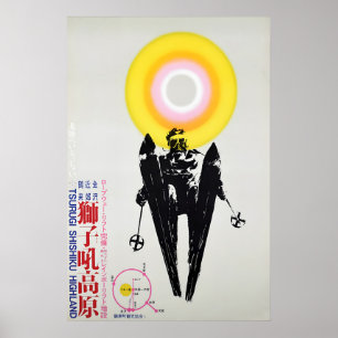 Póster de esquí Japón Ven a Hokuriku Tsurugi Shish