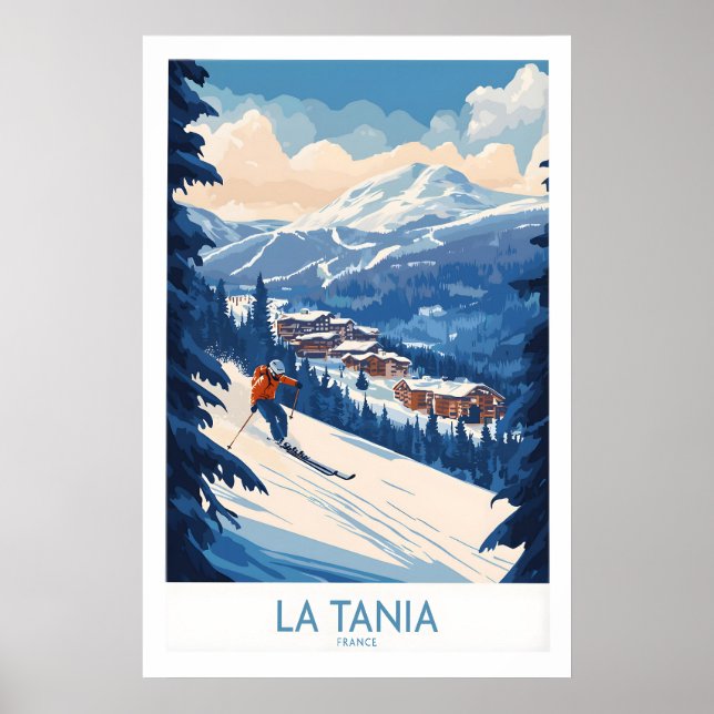 Póster de esquí La Tania 1 (Frente)