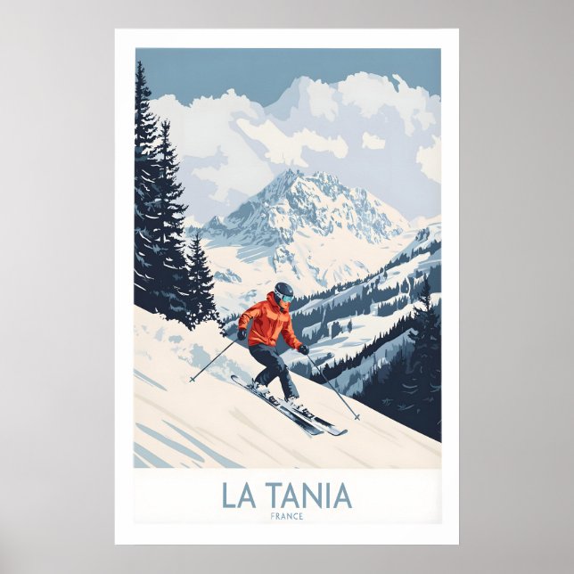 Póster de esquí La Tania Francia 1 (Frente)