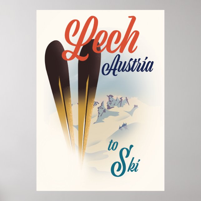 Póster de esquí Lech Austria (Frente)