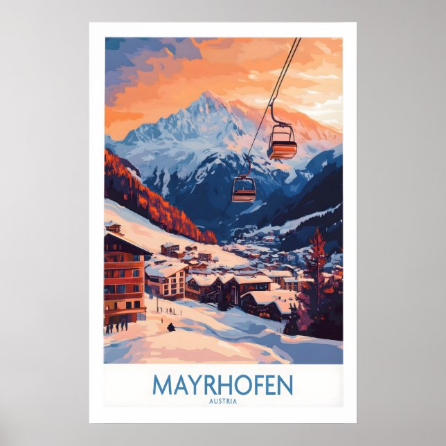 Póster de esquí Mayrhofen Austria 1 (Frente)