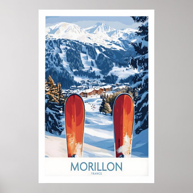 Póster de esquí Morillon Francia 1 (Frente)