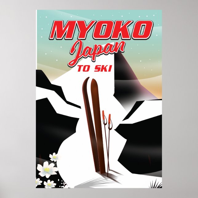 póster de esquí myoko japón (Frente)