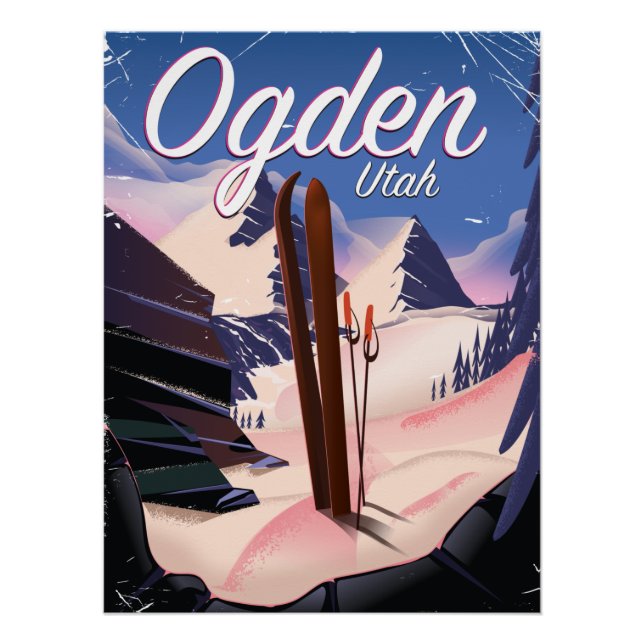 póster de esquí ogden, Utah (Anverso)
