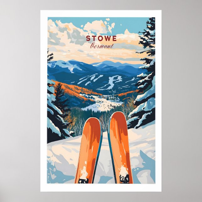 Póster de esquí Stowe Vermont 1 (Frente)