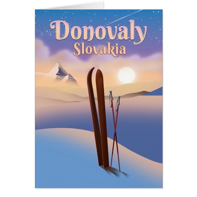 Poster de esquiar Donovaly Slovakia. (Frente)