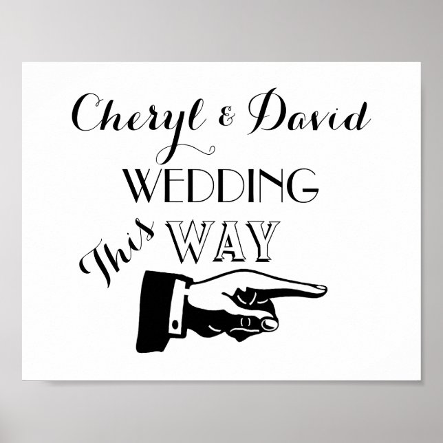 Póster De Esta Manera Apuntar Rótulo De Boda Personalizad (Frente)
