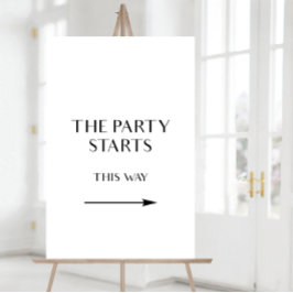 Póster De este modo al signo fiesta, Rótulo de flecha de