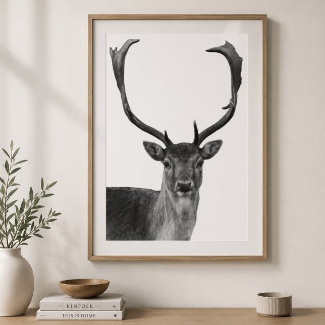 Póster de estilo cabaña con ciervo venado negro bl (Subido por el creador)