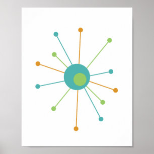 Póster de estilo moderno de mediados de siglo con