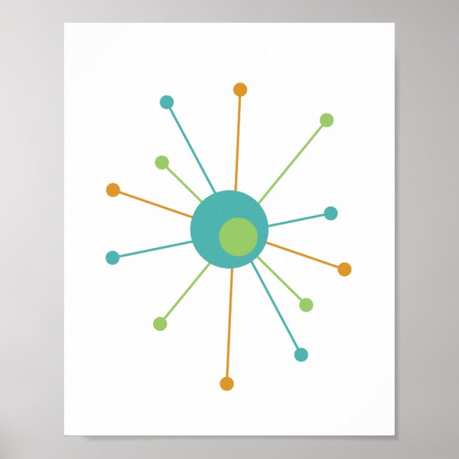Póster de estilo moderno de mediados de siglo con  (Frente)