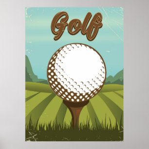 Póster de estilo vintage de golf