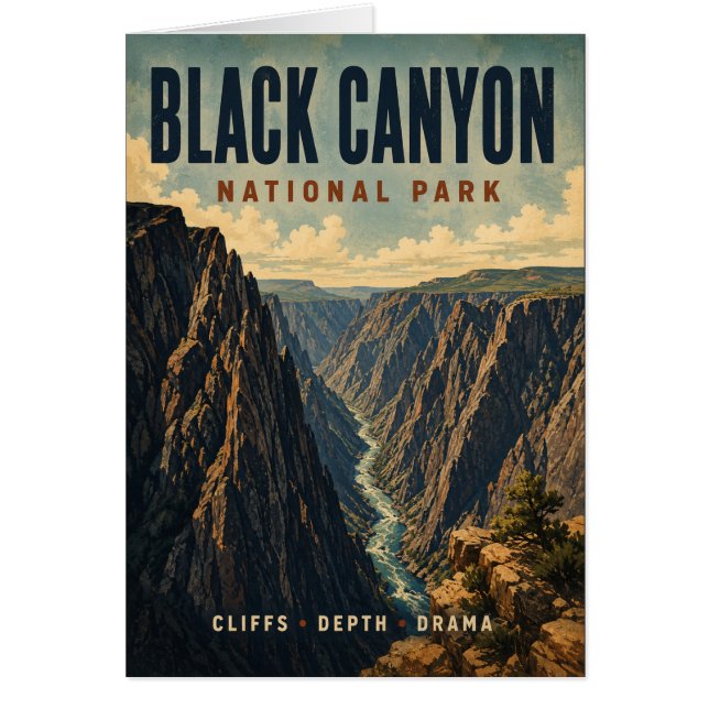 Póster de estilo vintage del Parque Nacional Black (Frente)
