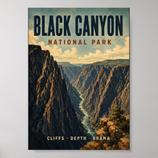 Póster de estilo vintage del Parque Nacional Black