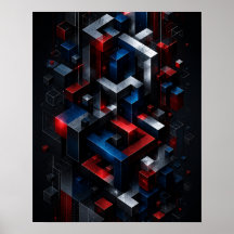 Póster de estructura abstracta geométrica 3D impos