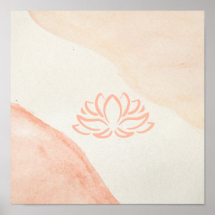 Póster de estudio de yoga, Póster zen, Flor de lot