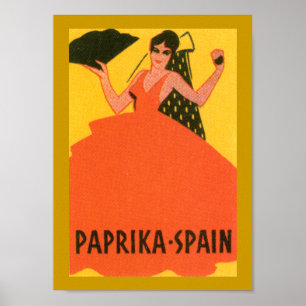 Póster De "etiqueta España de la paprika" del vintage