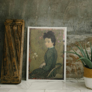 Póster de Eva Meurier con vestido verde