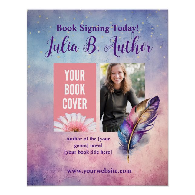 Poster de eventos para la firma de libros de plaqu (Anverso)