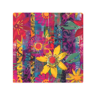Poster de explosión de flores de graffiti urbano V