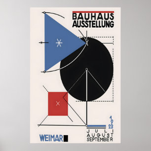Póster de Exposición Bauhaus Arte Abstracto Geomét