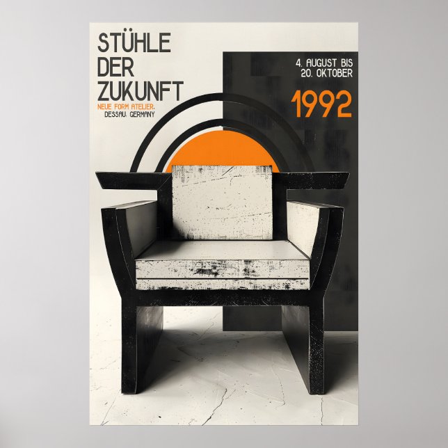 Póster de exposición de silla Bauhaus alemán moder (Frente)