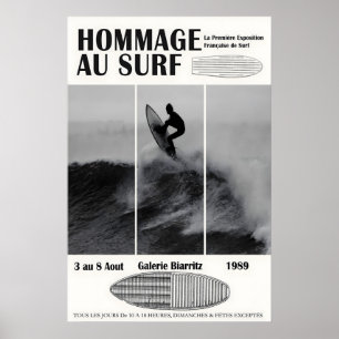 Póster de Exposición de Surf Biarritz 1989 Surf